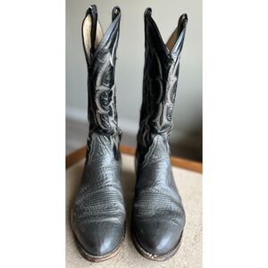 Vintage Tony Lama gray and black cowboy boots #8807. Size 7 (men), 8.5 (women)